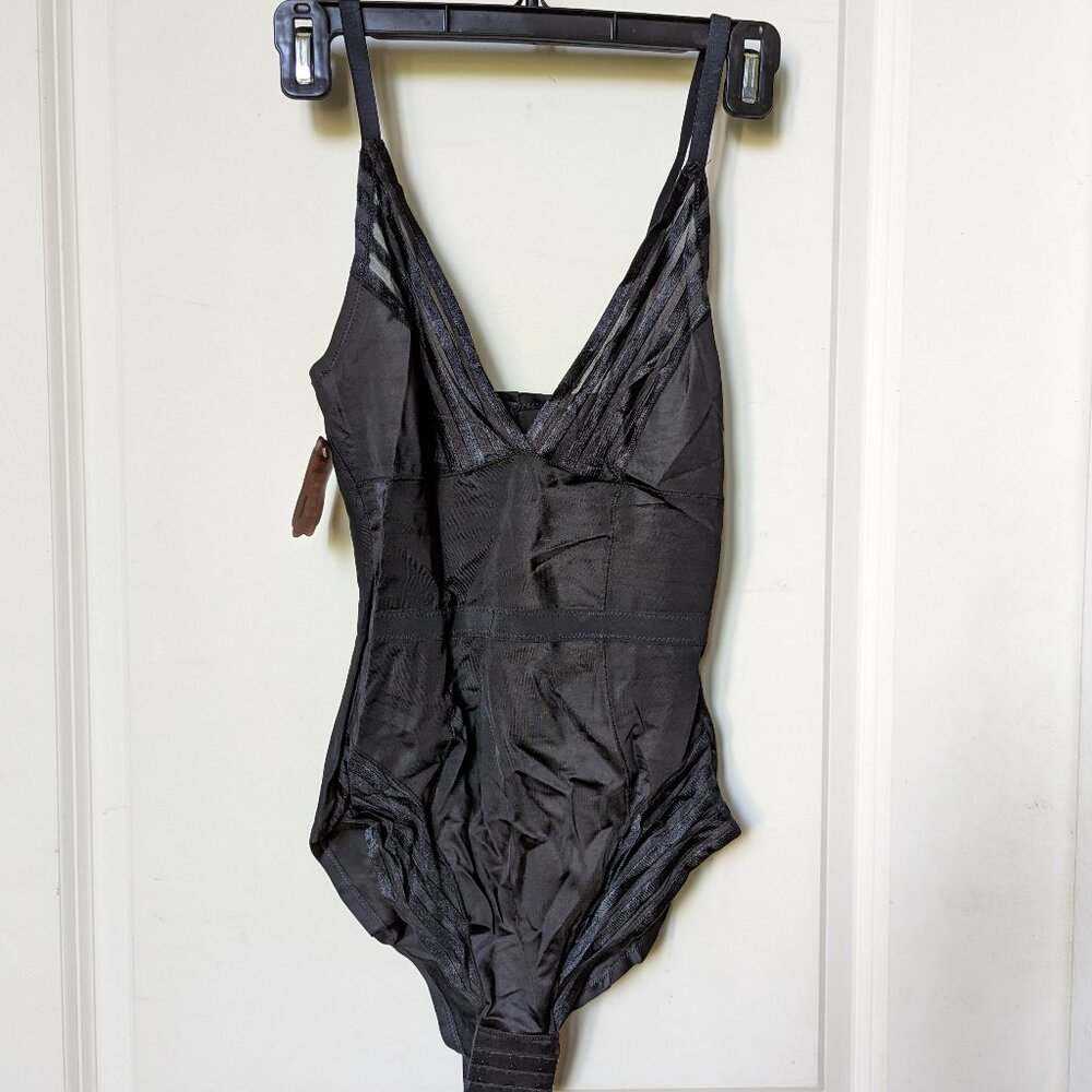 NWT Secret Lace Black Fuchsia Shapewear Bodysuit